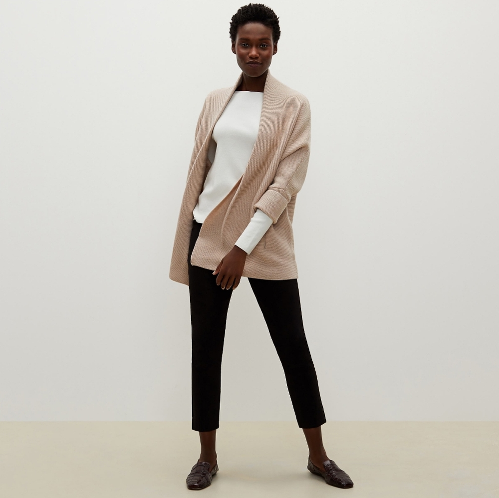 MM Lafleur Morandi Merino Wool Knit‎ Cardigan Sweater Almond Beige Tan Size XS/S